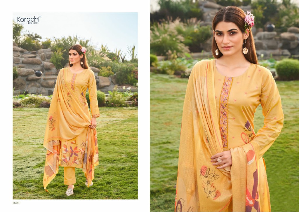 Karachi Lotus Velley Wholesale Pure Lawn Cotton With Work Dress Material