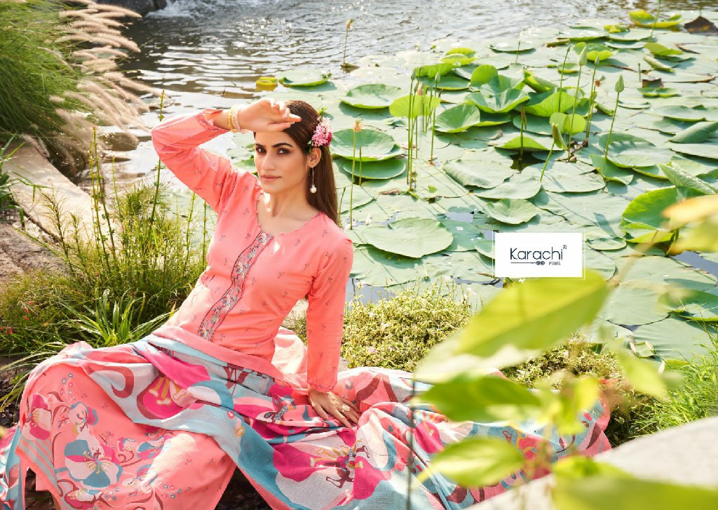 Karachi Lotus Velley Wholesale Pure Lawn Cotton With Work Dress Material