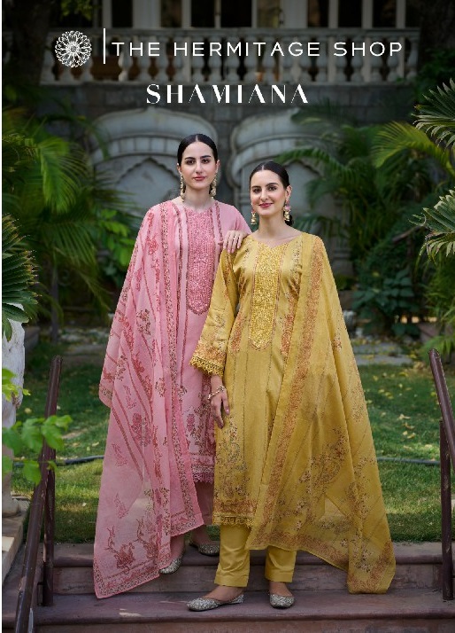 HERMITAGE PRESENTS SHAMIANA EXCLUSIVE PAKISTANI SWISS LAWN SALWAR KAMEEZ