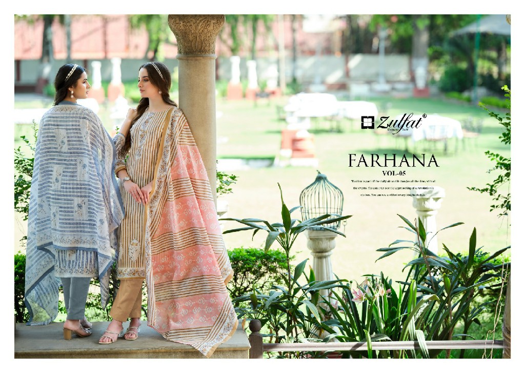 FARHANA VOL 5 BY ZULFAT COMFORTABLE COTTON PAKISTANI SALWAR SUIT DRESS MATERIAL