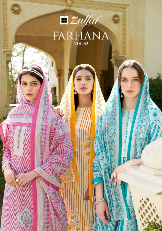 FARHANA VOL 5 BY ZULFAT COMFORTABLE COTTON PAKISTANI SALWAR SUIT DRESS MATERIAL