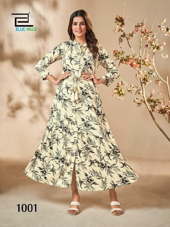 SAJNI BY BLUE HILLS RAYON PRINTED LONG 1 PIECE GOWN