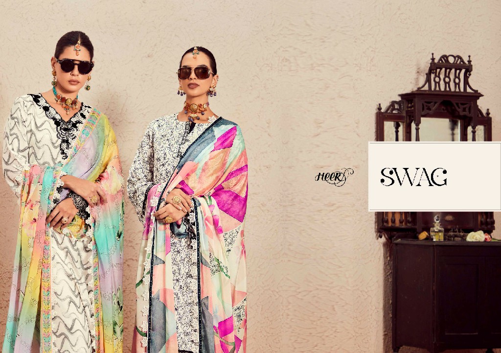 SWAG VOL 174 BY KIMORA HEER MUSLIN DESIGNER PAKISTANI DRESSES