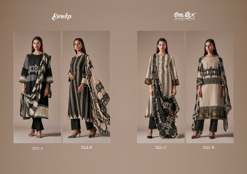 Omtex Eureka Wholesale Linen Cotton With Handwork Salwar Suits