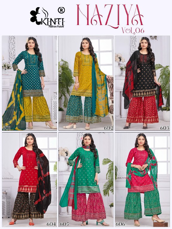 Kinti Naziya Vol-6 Wholesale Sharara Top And Dupatta Sets