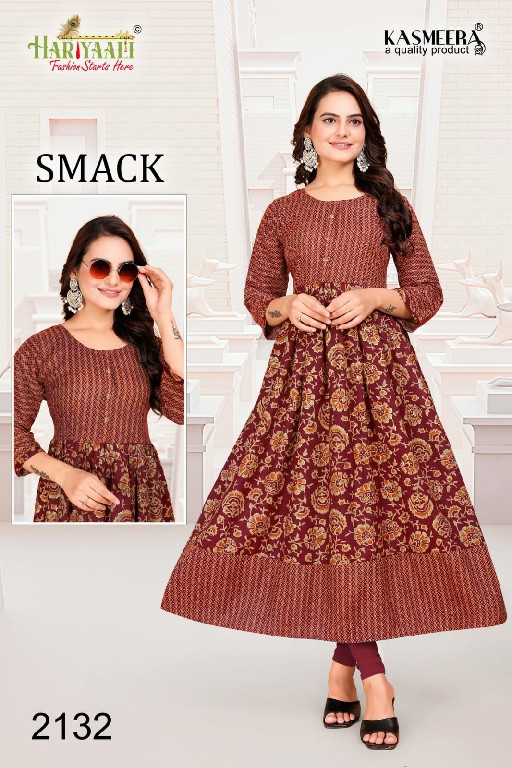 HARIYAALI SMACK VOL 21 TRENDY DESIGN CAPSUAL FOIL PRINT LONG KURTI COMBO SET