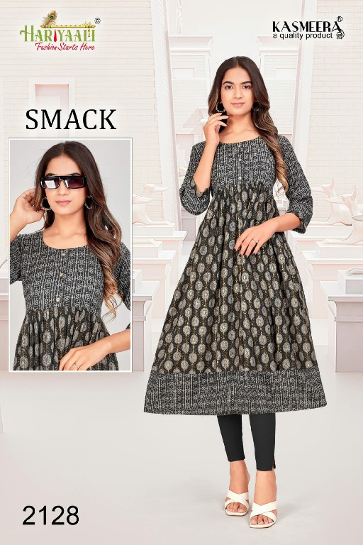 HARIYAALI SMACK VOL 21 TRENDY DESIGN CAPSUAL FOIL PRINT LONG KURTI COMBO SET