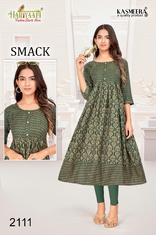 HARIYAALI SMACK VOL 21 TRENDY DESIGN CAPSUAL FOIL PRINT LONG KURTI COMBO SET