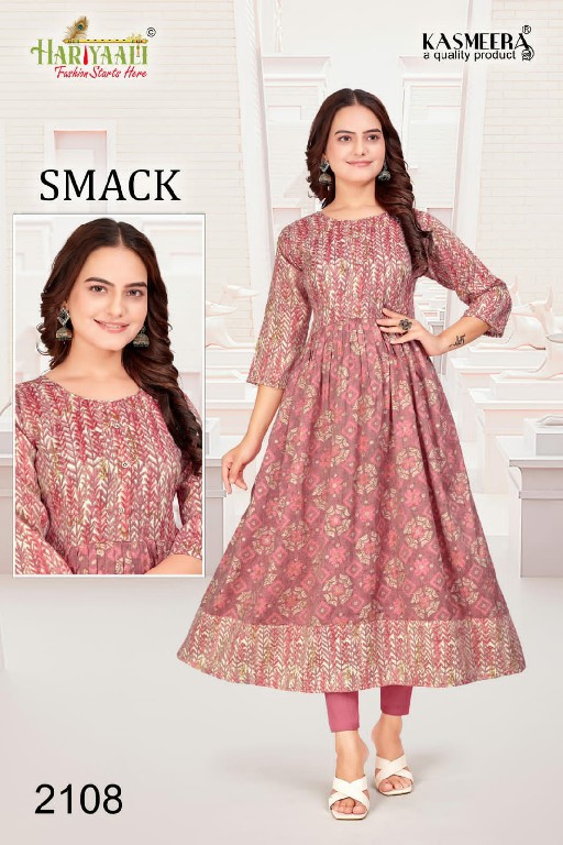 HARIYAALI SMACK VOL 21 TRENDY DESIGN CAPSUAL FOIL PRINT LONG KURTI COMBO SET