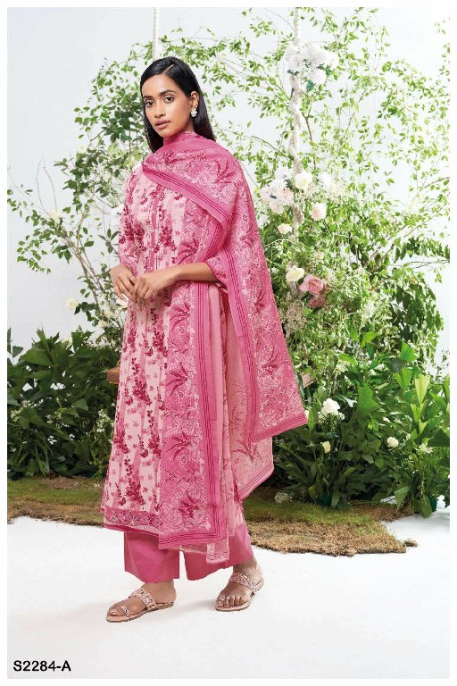 Ganga Elkin S2284 Wholesale Cotton With Embroidery Salwar Suits
