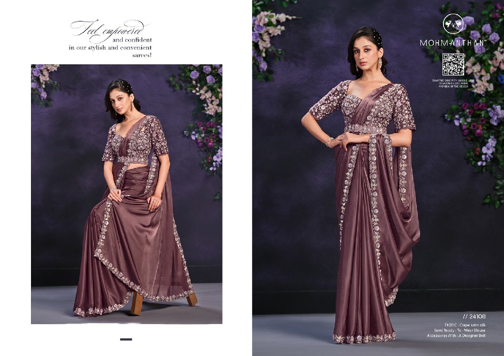 Mahotsav Mohmanthan 24100 Series Riona Wholesale Festive Stitched Sarees