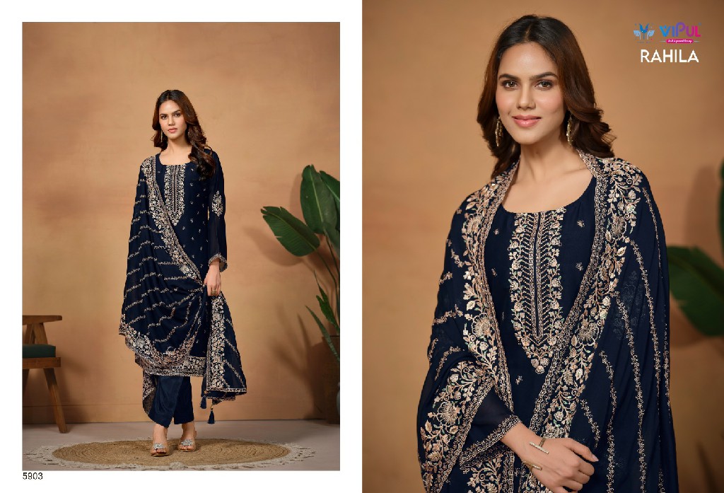 Vipul Rahila Wholesale Silk Georgette With Embroidery Straight Suits