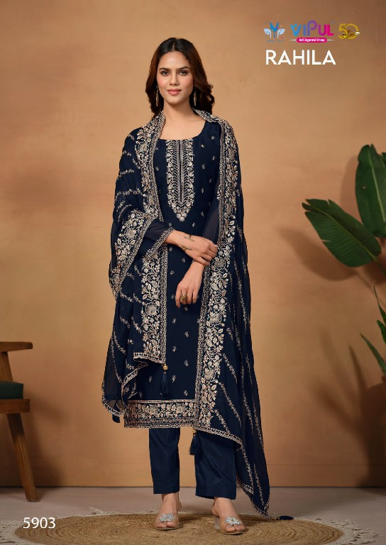 Vipul Rahila Wholesale Silk Georgette With Embroidery Straight Suits