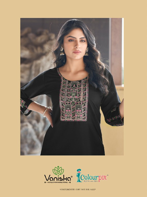 COLOURPIX VANISKA DARK FANTASY VOL 1 DAILY USE ROMAN SILK READYMADE KURTI