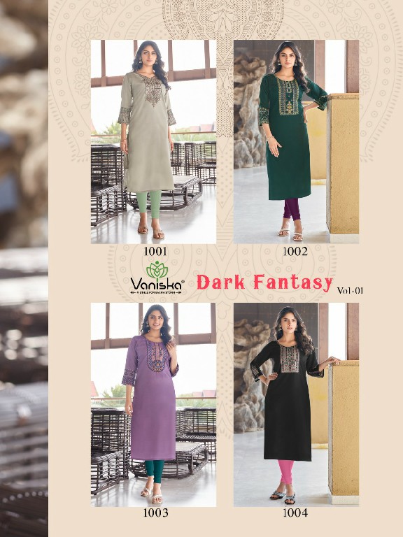 COLOURPIX VANISKA DARK FANTASY VOL 1 DAILY USE ROMAN SILK READYMADE KURTI