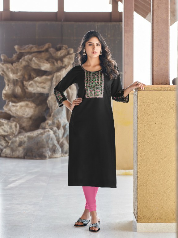 COLOURPIX VANISKA DARK FANTASY VOL 1 DAILY USE ROMAN SILK READYMADE KURTI