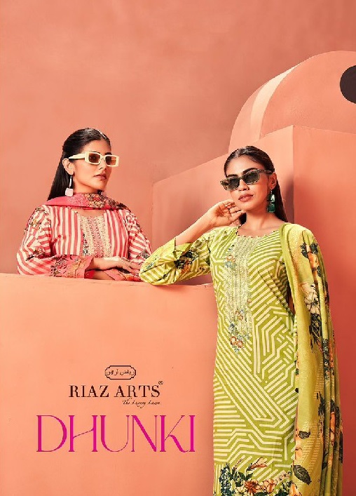 RIAZ ARTS DHUNKI SIMPLE DESIGN PURE KARACHI LAWN PAKISTANI SALWAR KAMEEZ