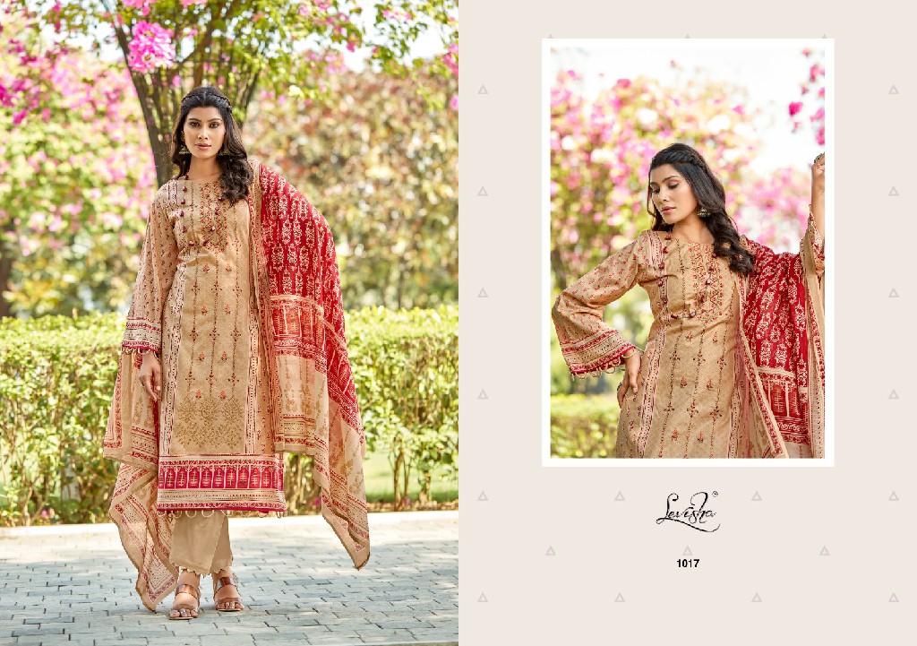 Levisha Sana Samiya Wholesale Cambric Cotton With Self Embroidery Dress Material