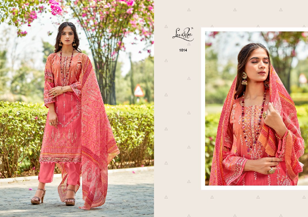 Levisha Sana Samiya Wholesale Cambric Cotton With Self Embroidery Dress Material