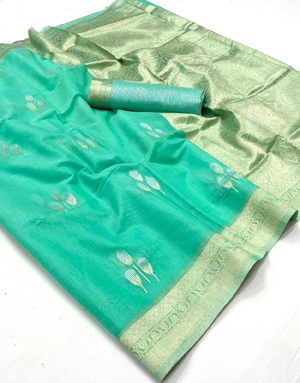 Rajtex Kelly Linen Wholesale Handwoven Linen Function Wear Sarees