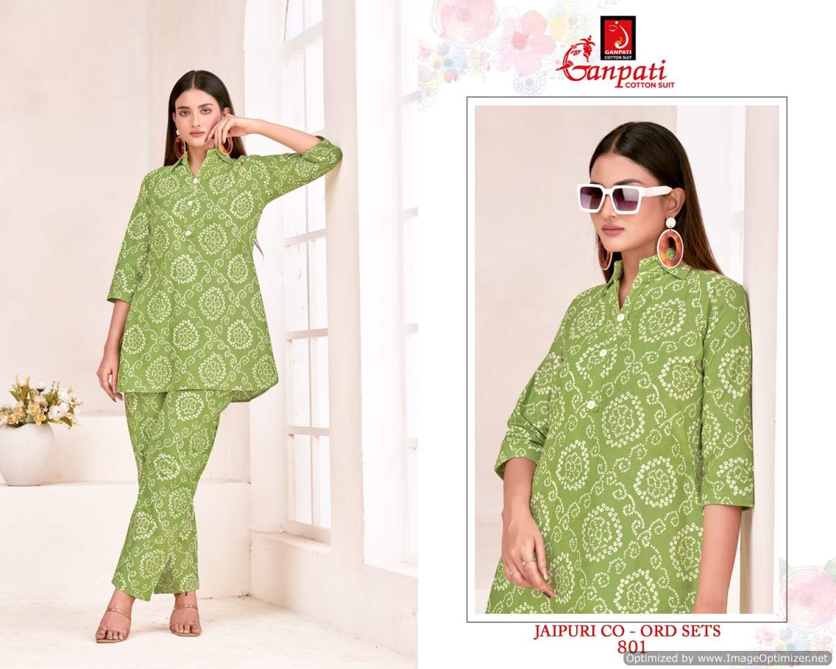 GANPATI COTTON JAIPURI COAT SUIT VOL 8 FANCY CORD SET AMAZING DESIGNS TUNICS WITH PANT