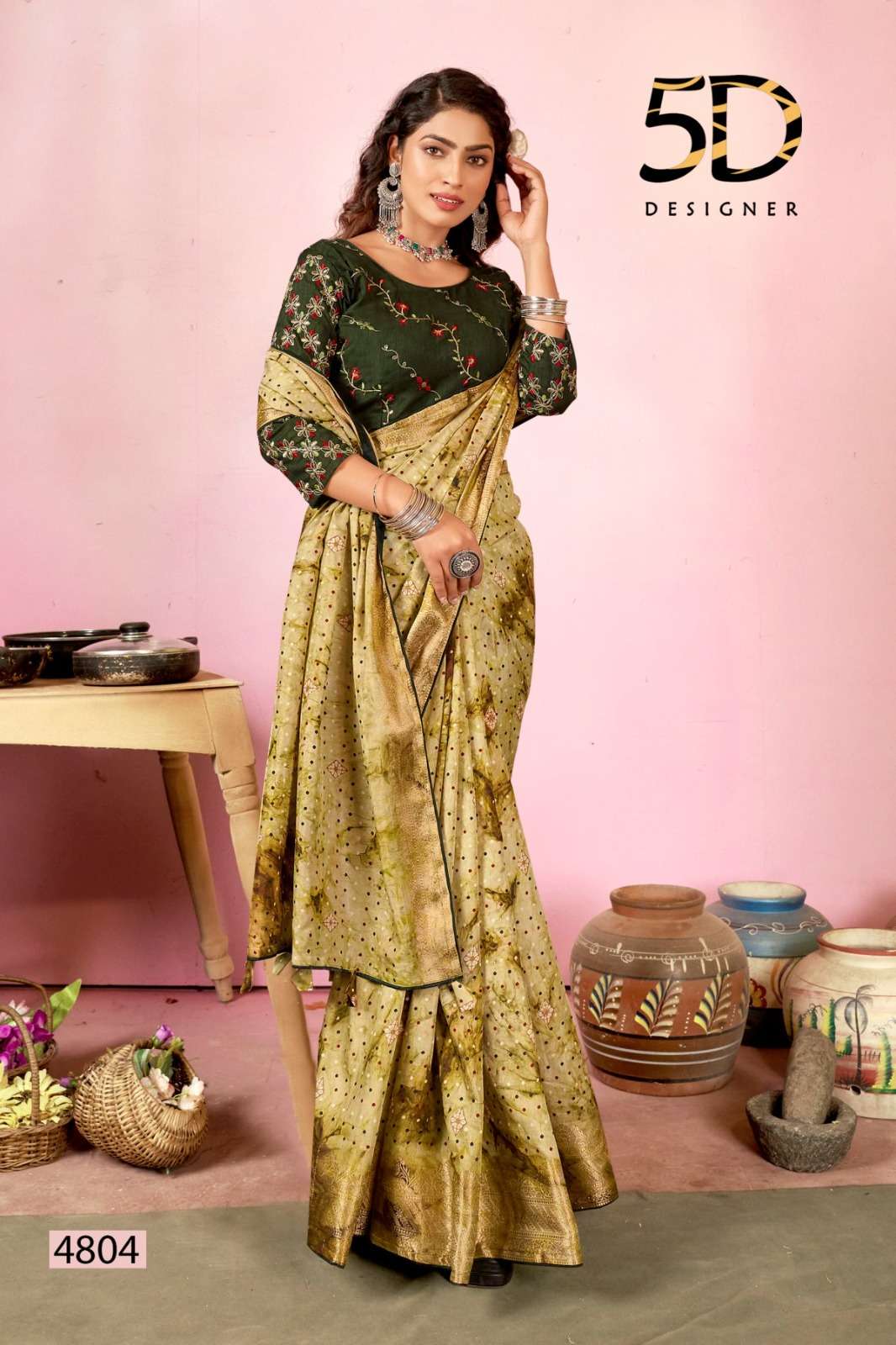 5D DESIGNER LAUNCH VAISHALI FANCY SOFT SILK SAREES SUPPLIER