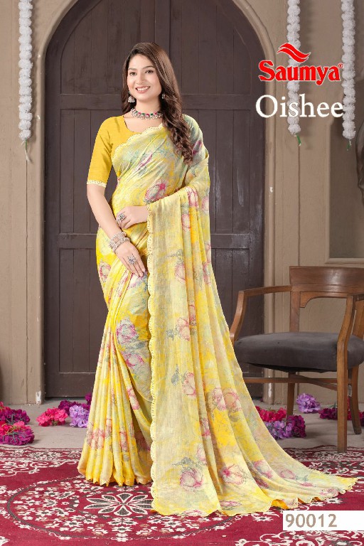 Saumya Oishee Wholesale Chiffon Brasso Ethnic Sarees