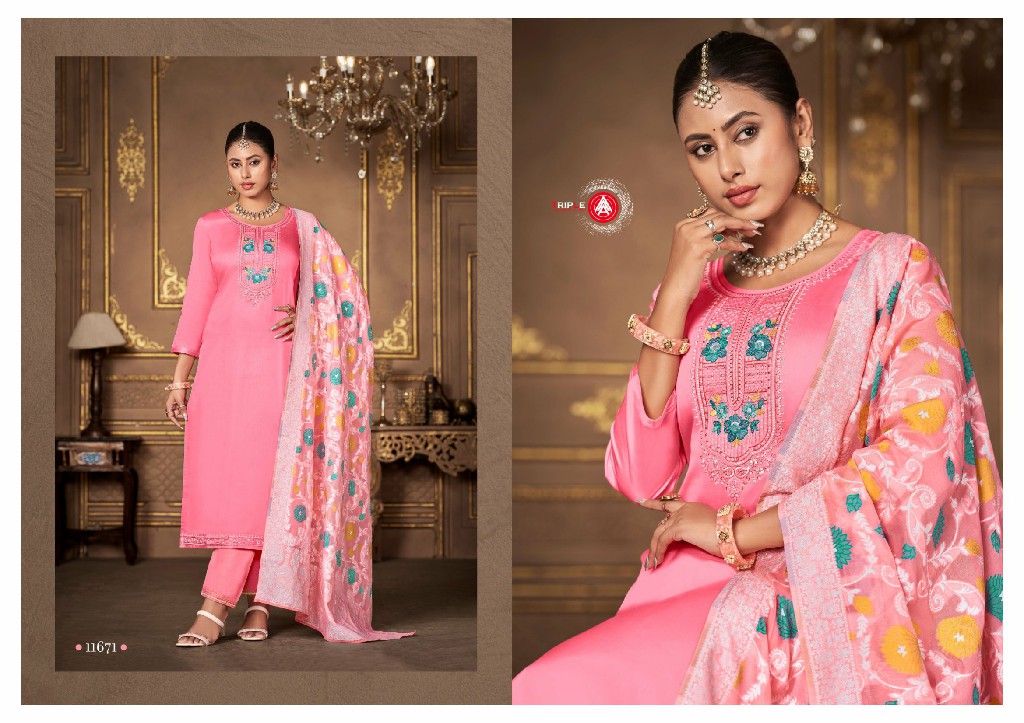 Triple AAA  Aas Vol-6 Wholesale Pure Jam Silk With Work Dress Material