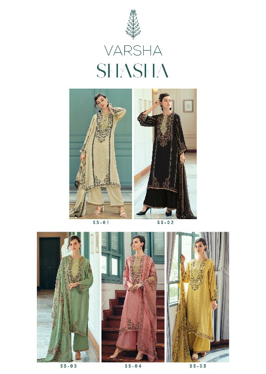 Varsha Shasha Wholesale Modal Satin With Handwork Festive Suits