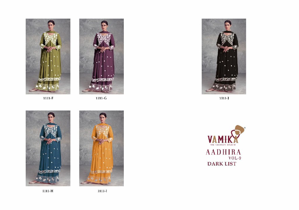 VAMIKA AADHIRA VOL 9 DARK LIST STYLISH NARYA STYLE LAKHNAWI SALWAR KAMEEZ