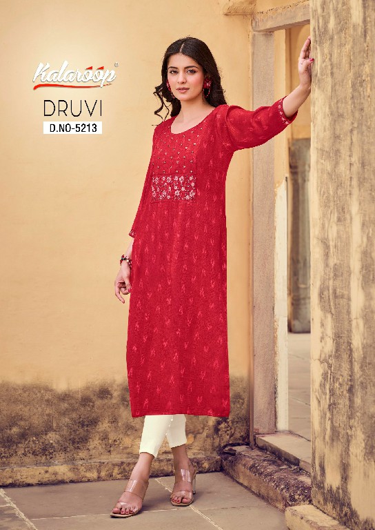 KALAROOP KAJREE FASHION DRUVI SIMPLE FANCY FABRIC READYMADE KURTI