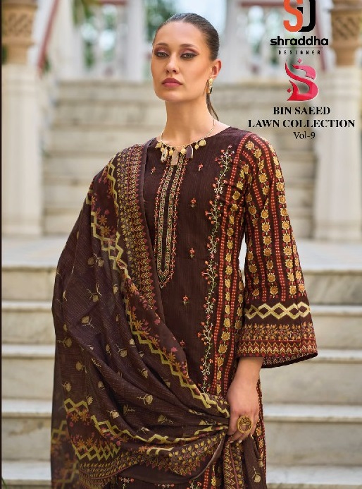 SHRADDHA DESIGNER BIN SAEED VOL 9 NEW STYLE PAKISTANI SALWAR KAMEEZ MATERIAL