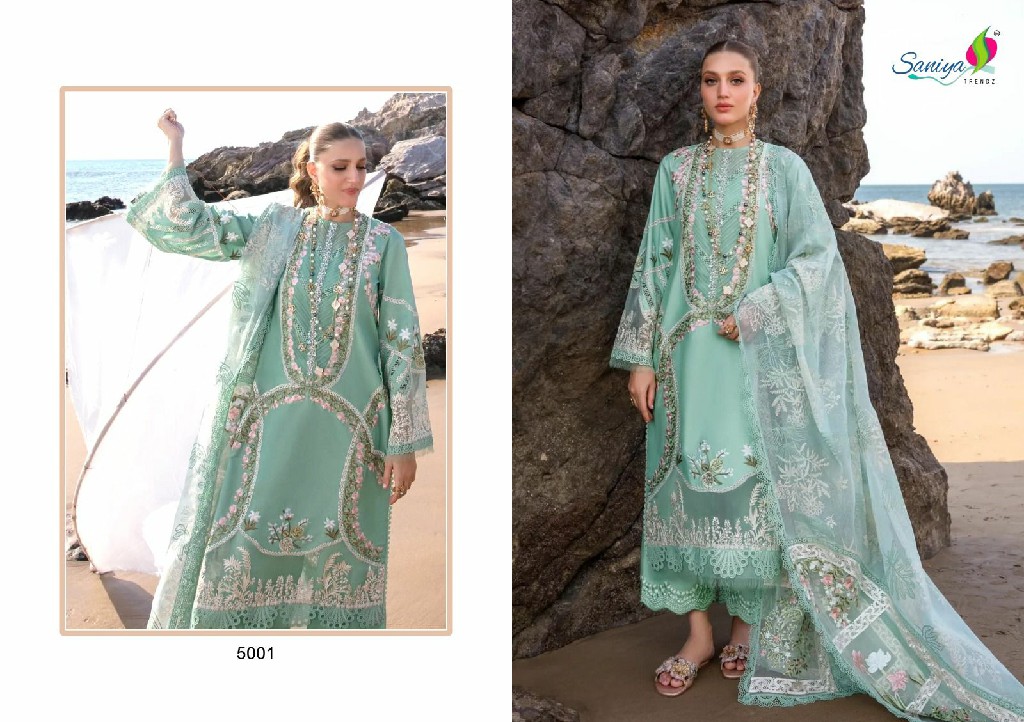 SANIYA TRENDZ SAIRA SAKIRA VOL 5 DESIGNER PAKISTANI COTTON CHIKANKARI SALWAR SUIT