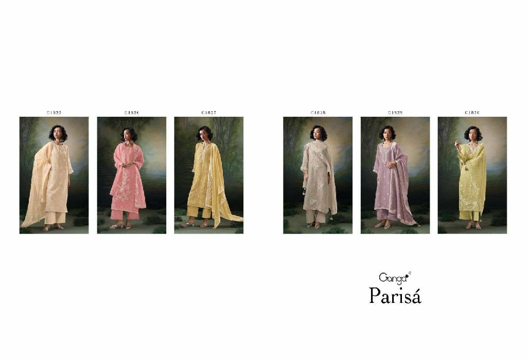 Ganga Parisa Wholesale Premium Pure Linen With Embroidery Salwar Suits