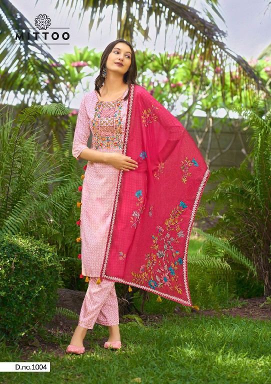 Mittoo Inayaa Wholesale Thread Work Kurtis With Pant And Dupatta