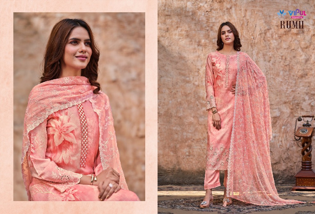 Vipul Rumii Wholesale Pure Viscose With Schifli Work Straight Salwar Suits