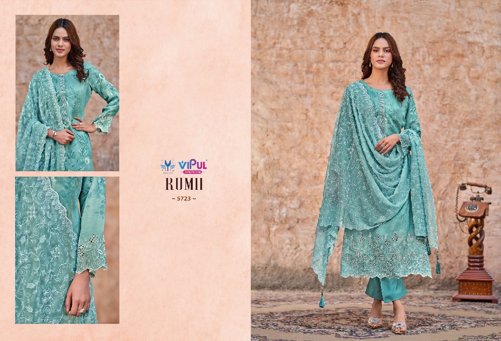 Vipul Rumii Wholesale Pure Viscose With Schifli Work Straight Salwar Suits