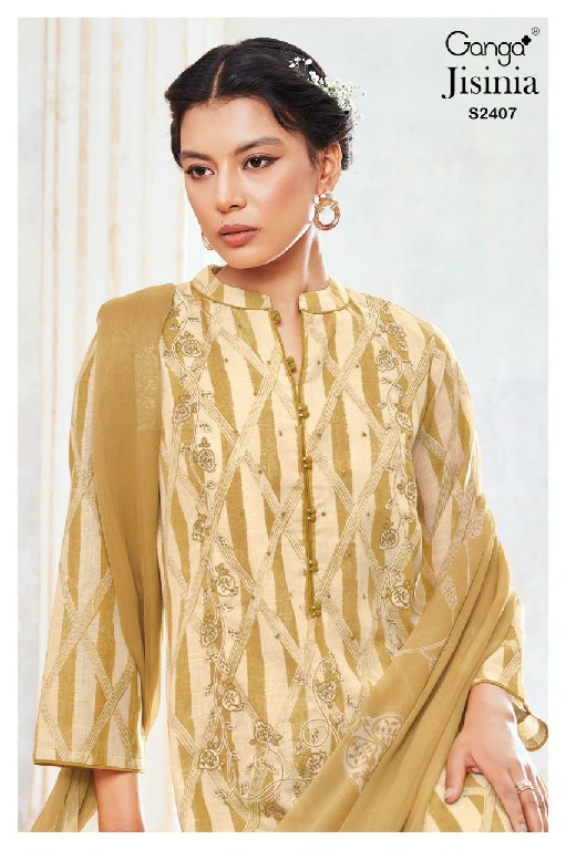 Ganga Jisinia S2407 Wholesale Premium Cotton With Embroidery Salwar Suits
