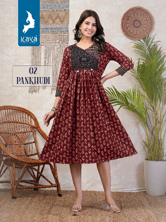 Kaya Pankhudi Wholesale Cotton Dhabu Gamthi Print Kurtis