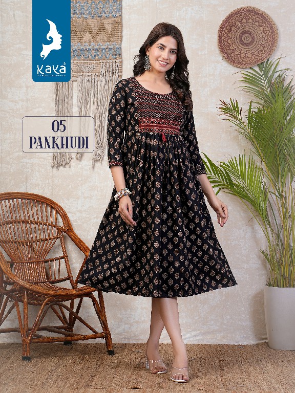 Kaya Pankhudi Wholesale Cotton Dhabu Gamthi Print Kurtis