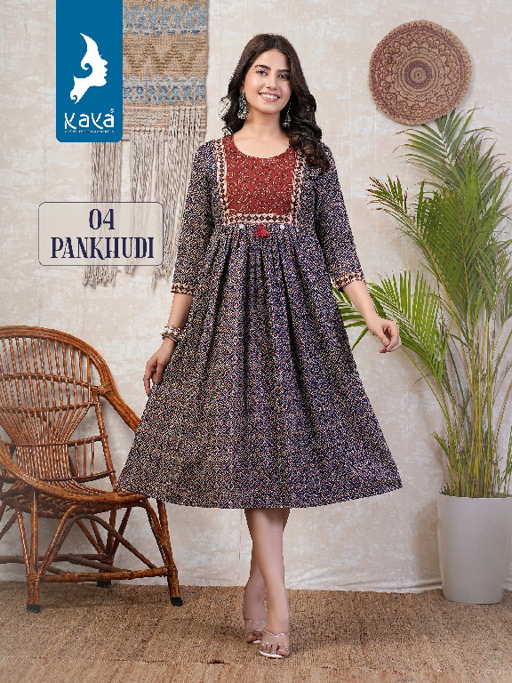 Kaya Pankhudi Wholesale Cotton Dhabu Gamthi Print Kurtis