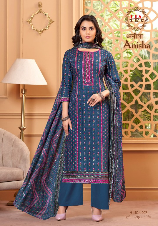 Harshit Anisha Wholesale Pure Cotton Cambric With Foil Work Dress Material