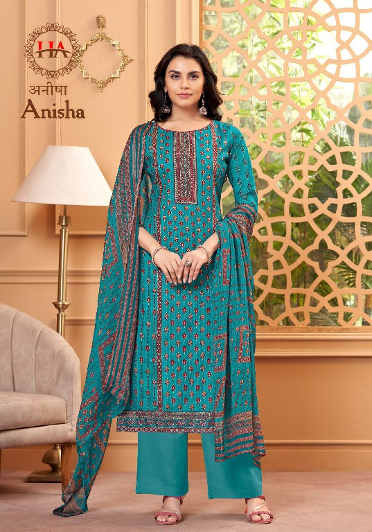 Harshit Anisha Wholesale Pure Cotton Cambric With Foil Work Dress Material