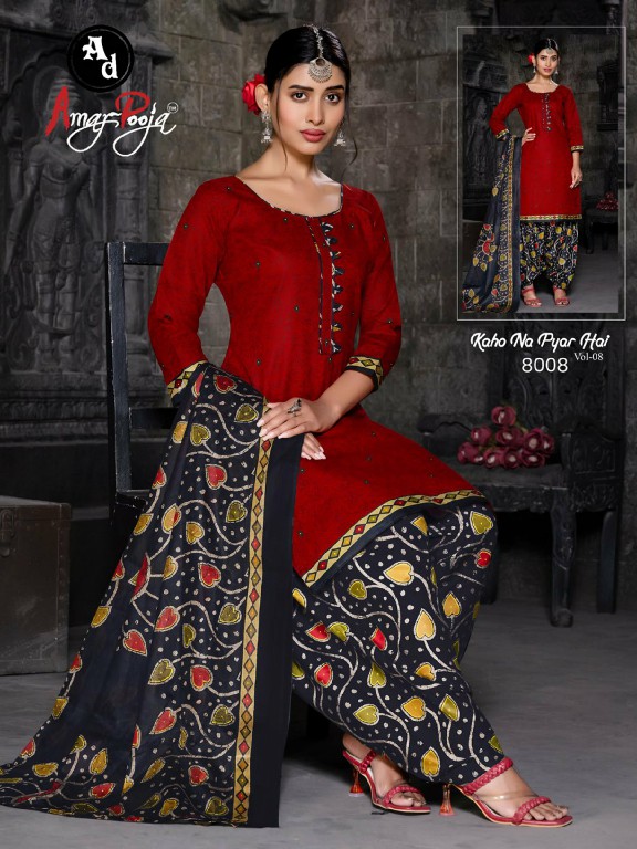 Amar Pooja Kaho Na Pyar Hai Vol-8 Wholesale Pure Cotton Printed Dress Material