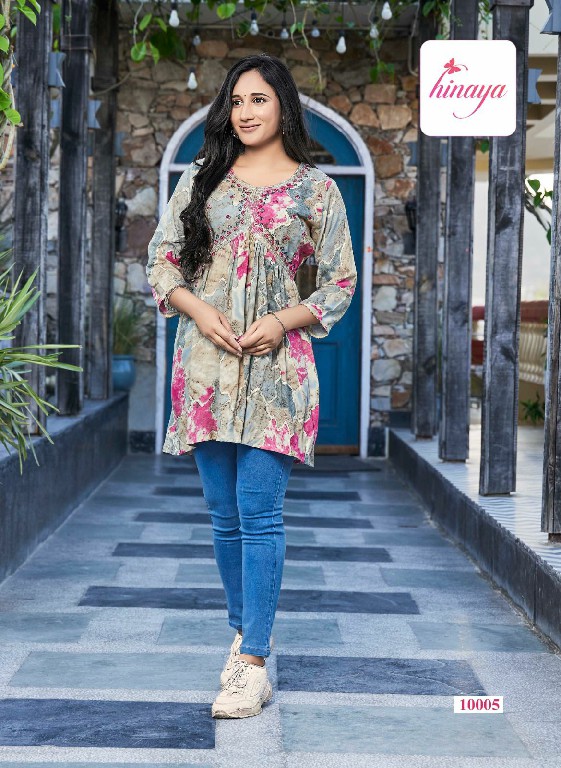 Hinaya Resham Vol-10 Wholesale Rayon Trendy Western Tunics