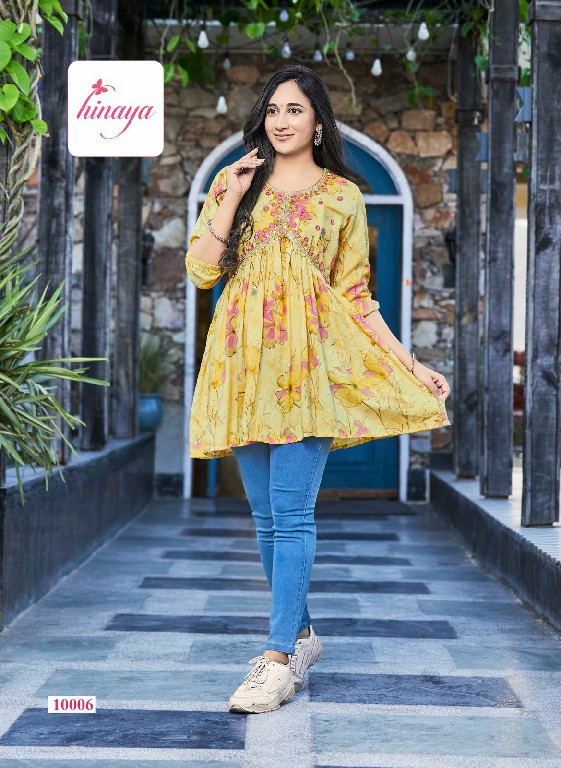 Hinaya Resham Vol-10 Wholesale Rayon Trendy Western Tunics