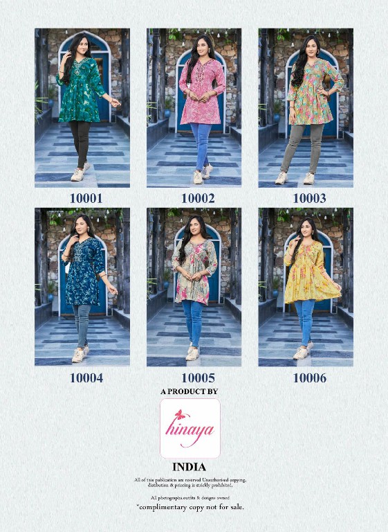 Hinaya Resham Vol-10 Wholesale Rayon Trendy Western Tunics