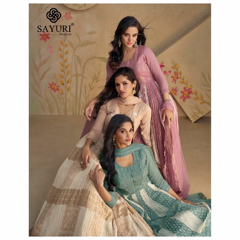 SAYURI DESIGNER FLORAL VOL 2 OCCASION WEAR FULL STITCH LONG GOWN WITH DUPATTA