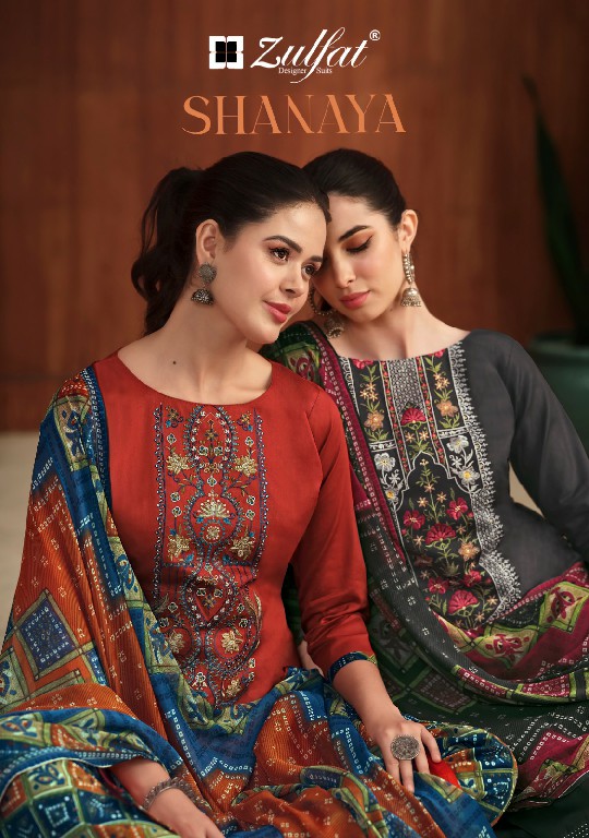 ZULFAT DESIGNER SHANAYA ETHNIC STYLE JAM COTTON PAKISTANI UNSTITCH SALWAR SUIT