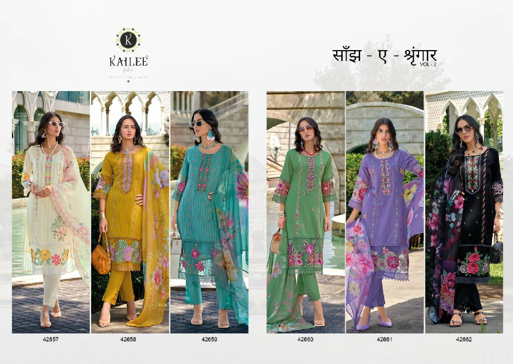 KAILEE FASHION SANJ E SHRUNGAR VOL 2 EXCLUSIVE WEAVING STYLE FULL STITCH SALWAR SUIT